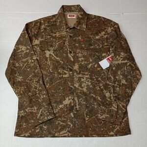 Wrangler Camouflage Jacket Overshirt Outdoor Workwear Shacket Size M Brown NWT